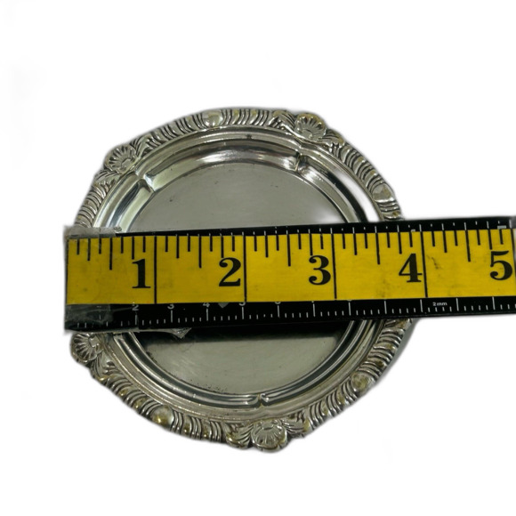 Vintage Drink Coasters Bechard Chicago Set of 6 Silver Plated Decorative - Picture 4 of 10